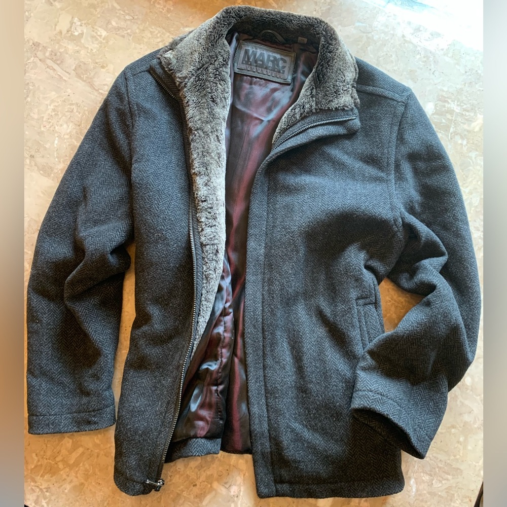 Dark Heather Grey men’s wool coat
